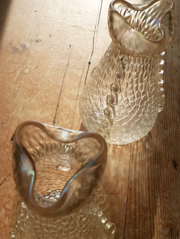 Vintage Pair Of Art Glass Vases  3
