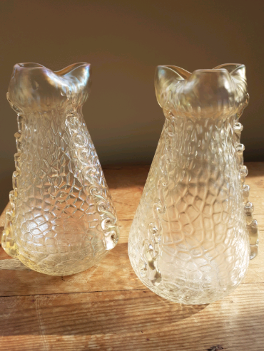 Vintage Pair Of Art Glass Vases  1