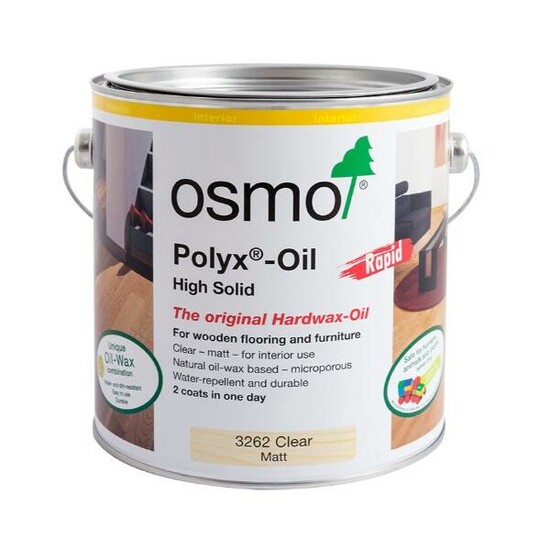 Osmo Polyx-Oil Hardwax-Oil, Rapid, 3262 Matt Finish, 2.5L  0