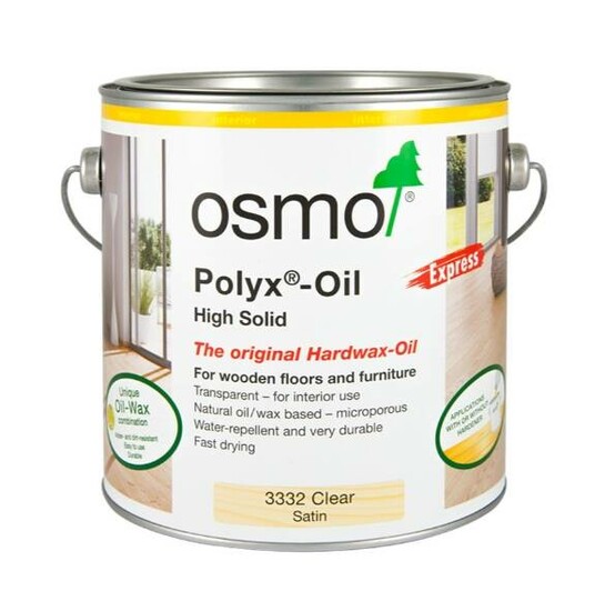 Osmo Polyx-Oil Hardwax-Oil, Express, 3332 Clear Satin, 2.5L  0