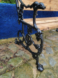 Antique Cast Iron Coalbrookdale Design Garden Bench Furniture Hound and Serpent Reclaimed thumb-106757