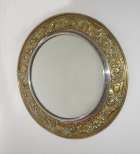 Antique Victorian Art Nouveau Mirror, Brass, 19Th Century  1