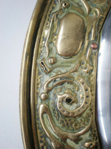Antique Victorian Art Nouveau Mirror, Brass, 19Th Century  3