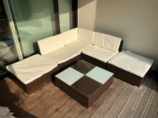 Outdoor Furniture Set - L Shaped Sofa and Table  0