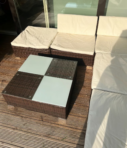 Outdoor Furniture Set - L Shaped Sofa and Table  1