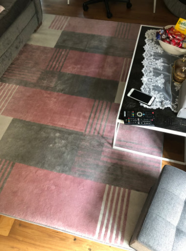 260cm * 180cm Pink and Grey Rug  0