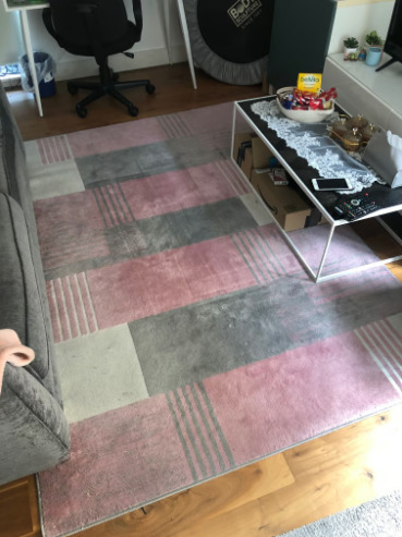 260cm * 180cm Pink and Grey Rug  1