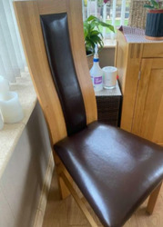 Oak Furniture Land Solid Oak Table & 6 Chairs, Durrington, Wiltshire thumb-110680
