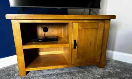 Oak Furniture Land Rustic Solid Oak TV Unit Brightons  0