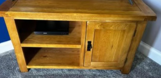Oak Furniture Land Rustic Solid Oak TV Unit Brightons  1