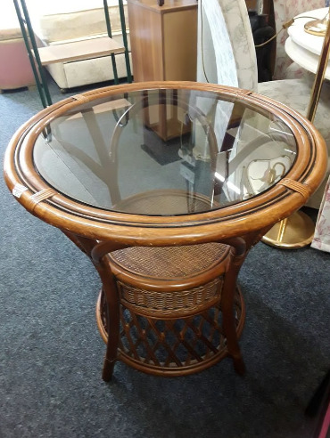 Bamboo Wicker Glass Table Copley Mill Low Cost Moves 2Nd Hand Furniture  0