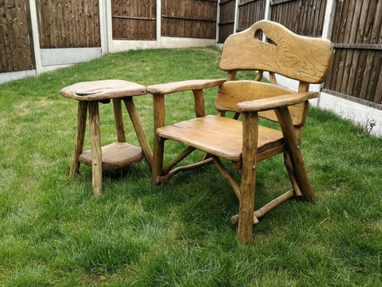 Heavy, Solid Handmade Wooden Garden Furniture Oak  0