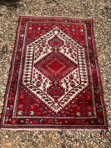 Hand Knotted Carpet / Hamadan Rug – 155cm x 110cm  0