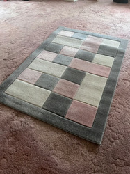 Grey and Pink Rug, Home & Garden, Dining, Living Room
