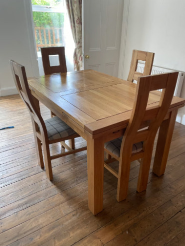 Oak Furniture Land Table and 4 Chairs  3