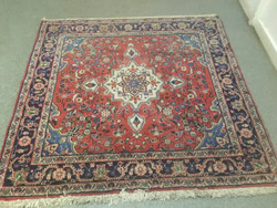 Vintage Persian Rug Handmade in Iran Hand Knotted Antique Oriental Carpet Size 110cm x 108cm thumb 2