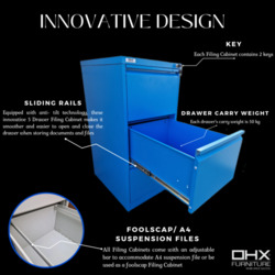 OHX Furniture 3 Drawer Filing Cabinet 