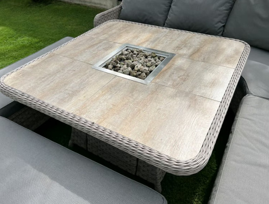 'Bramblecrest' Luxury Rattan Patio / Garden Furniture Set w/ a Firepit  2