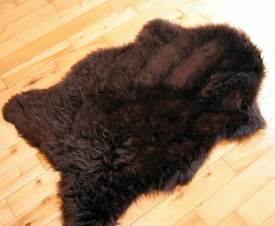 Black Soft Faux Fluffy Fur Rug  1