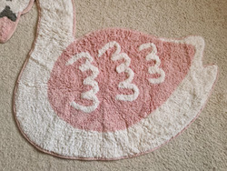 Sass & Belle Swan Nursery Bedroom Rug Mat White Pink thumb-114135
