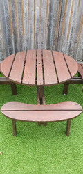 8 Seater Wooden Pub Bench Round Picnic Table Furniture Garden Patio thumb-115067