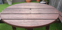 8 Seater Wooden Pub Bench Round Picnic Table Furniture Garden Patio thumb-115070