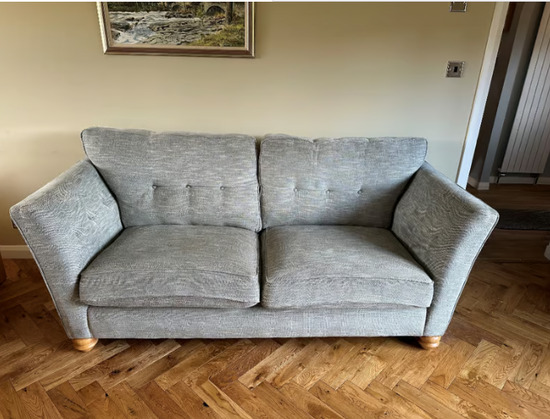 Sofa 3 Seater - Grey - Oak Furniture Land  0