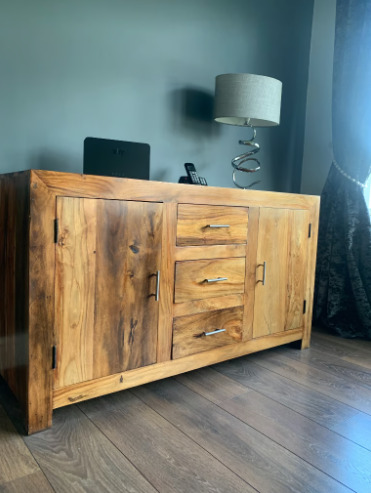 Set of 5 Living or Dining Room furniture - Dark wood - Good condition £200 - Benson  0