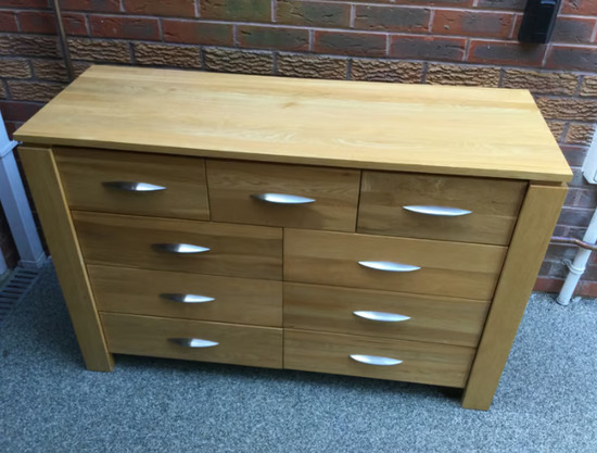 Reduced oak Furniture Land Solid Oak Chest of Drawers Excellent Condition  0