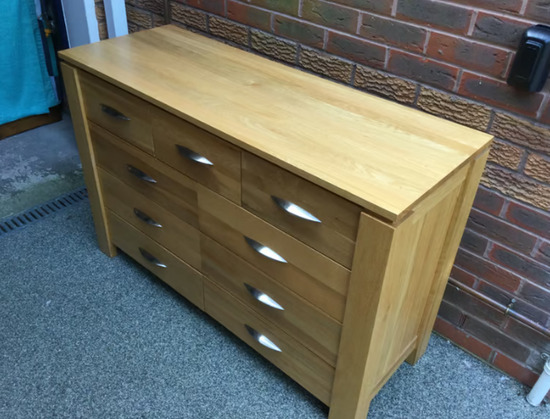 Reduced oak Furniture Land Solid Oak Chest of Drawers Excellent Condition  1