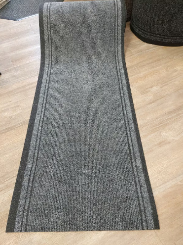 Carpet Hall Way Runner Rubber Hard Wearing Rug Kitchen Black Mat Grey  2