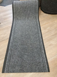 Carpet Hall Way Runner Rubber Hard Wearing Rug Kitchen Black Mat Grey thumb-116057