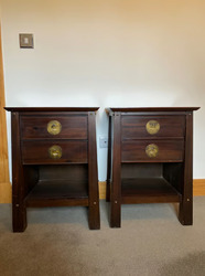 Bali Style Bedroom Furniture. Dark Brown with Brass Handles. thumb 1