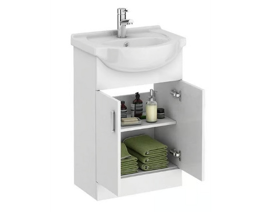 Bathroom furniture -Cove White 550mm Vanity Unit (Flat Packed) with basin  0