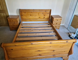 King Size Sleigh Bed and Pine Bedroom Furniture Bedside Cabinets thumb 7