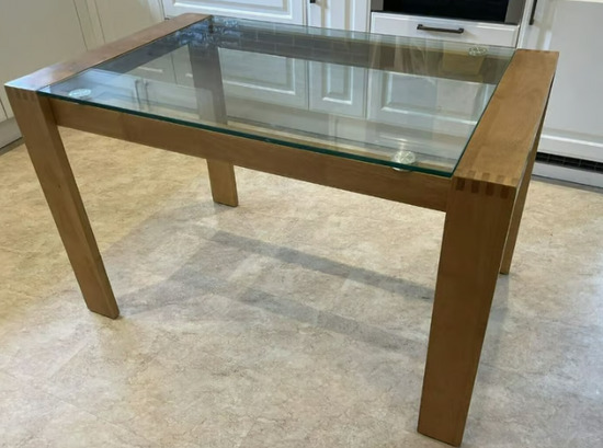 Tate Oak and Glass Dining Table From Furniture & Choice - RRP £300 FREE DELIVERY W2081  0