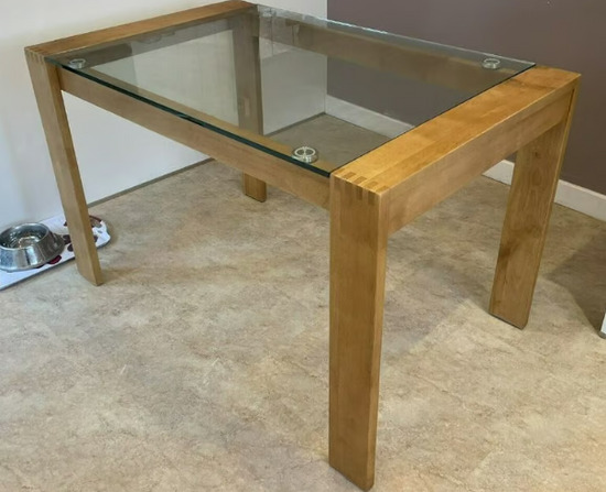 Tate Oak and Glass Dining Table From Furniture & Choice - RRP £300 FREE DELIVERY W2081  2
