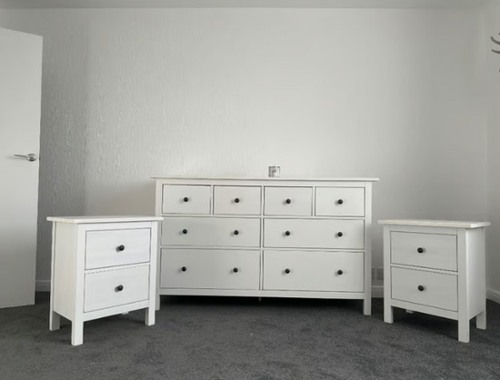 Bedroom Dresser and 2 Side Tables Bedroom Furniture Units Matching Set  1
