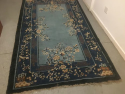 Large Blue Vintage Persian Rug Handmade in Iran Hand Knotted Antique Oriental Carpet 217cm x 124cm thumb-118676