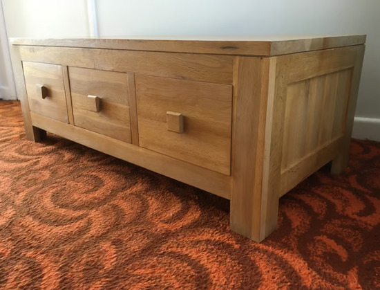 Rustic Solid Oak ‘Oakdale’ 6 Drawer Coffee Table (Oak Furniture Land)  0