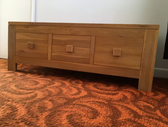 Rustic Solid Oak ‘Oakdale’ 6 Drawer Coffee Table (Oak Furniture Land)  5
