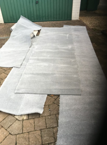 Carpet remnants grey 98x3m, 77x4m, 80x2m70  3