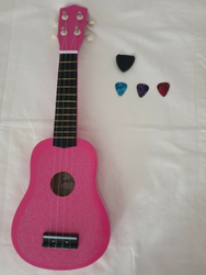 Kids Pink Sparkly Ukulele with Case and Picks thumb-19997