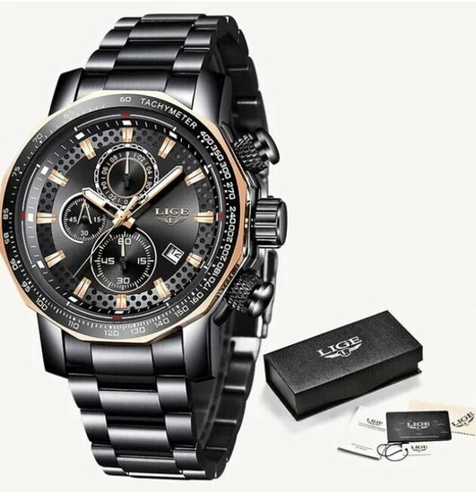 Luxury men's Watches Full Steel Quartz Clock Waterproof  0