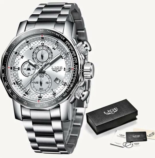 Luxury men's Watches Full Steel Quartz Clock Waterproof  2