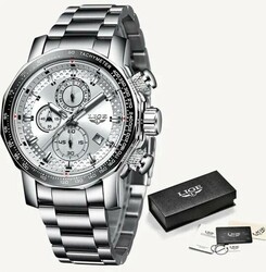 Luxury men's Watches Full Steel Quartz Clock Waterproof thumb 3