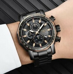 Luxury men's Watches Full Steel Quartz Clock Waterproof thumb-121272