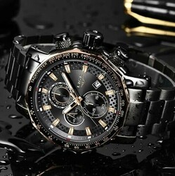 Luxury men's Watches Full Steel Quartz Clock Waterproof thumb 6