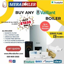 Boiler from £1550 only, inclusive of all parts an labor.
