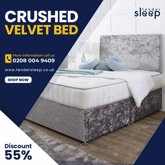 Crushed Velvet Divan Beds Await! Shop Now up to 55% off  0